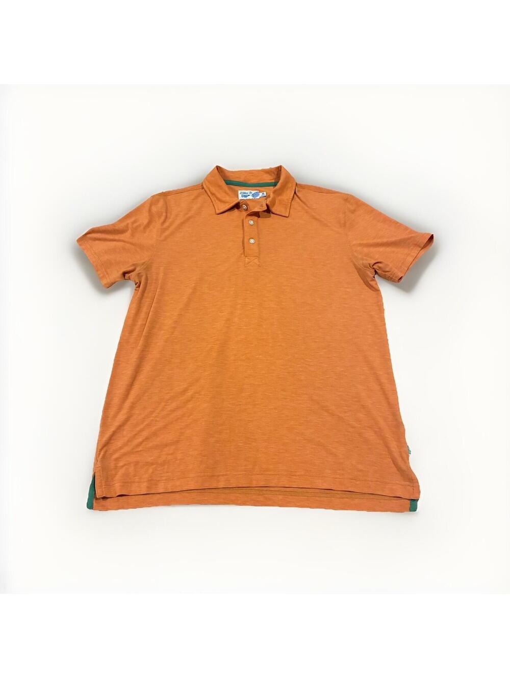 Wellen Seawool Polo Shirt Size M Short Sleeve Stretch Orange